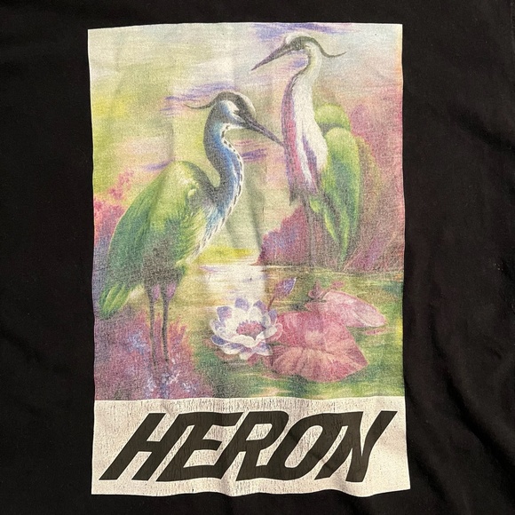 Heron Preston Oversized Heron Graphic T-Shirt Black/Multicolor MEDIUM mens - Picture 4 of 10